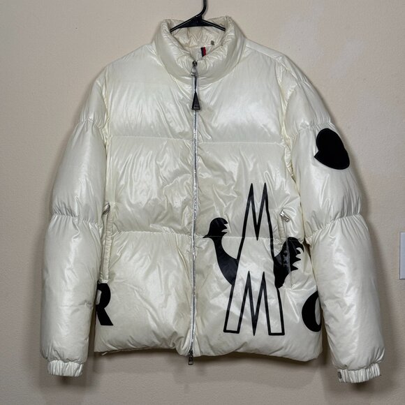 Moncler Puffer Coat Jacket Friesian Printed Quilted Shell Hooded Down Jacket